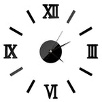 Adesivo da parete 3D con effetto specchio per orologio da parete romano moderno fai da te