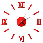 Adesivo da parete 3D con effetto specchio per orologio da parete romano moderno fai da te