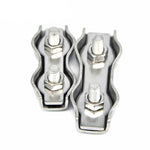 Morsetto per fune metallica a morsetto doppio con piastra in acciaio inossidabile 304 da 5 pezzi, M2 Double Clip, M3 Double Clip, M4 Double Clip, M5 Double Clip, M6 Double Clip, M8 Double Clip, M10 Double Clip, M2 Single Clip, M3 Single Clip           ...
