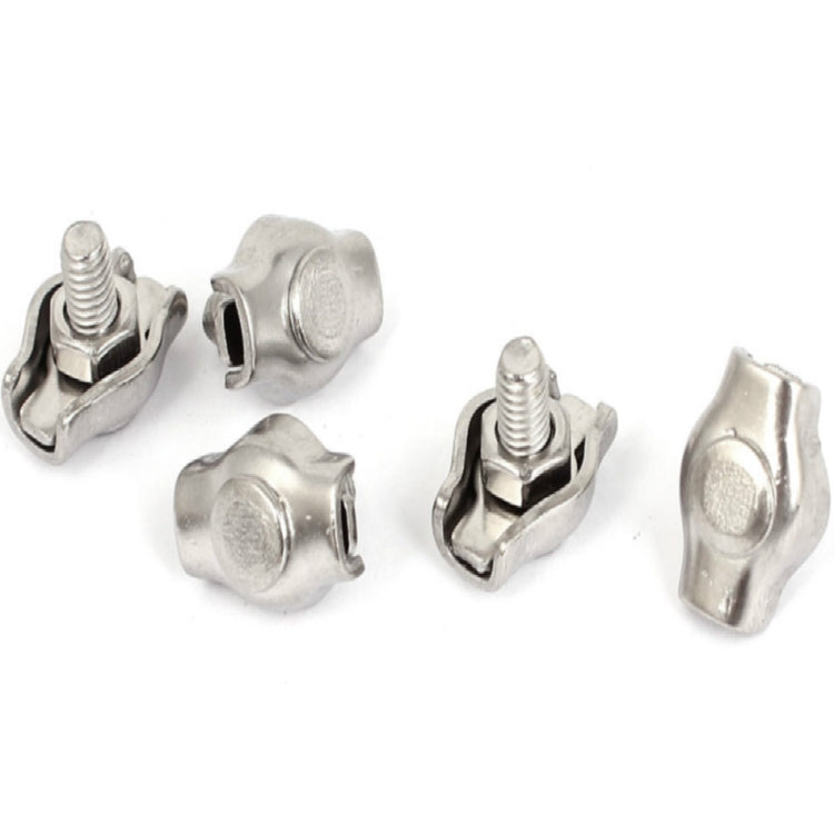 Morsetto per fune metallica a morsetto doppio con piastra in acciaio inossidabile 304 da 5 pezzi, M2 Double Clip, M3 Double Clip, M4 Double Clip, M5 Double Clip, M6 Double Clip, M8 Double Clip, M10 Double Clip, M2 Single Clip, M3 Single Clip           ...