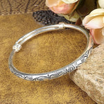 Braccialetti d'argento retrò vintage bohémien Braccialetti classici fatti a mano in argento tibetano prugna intagliato a mano