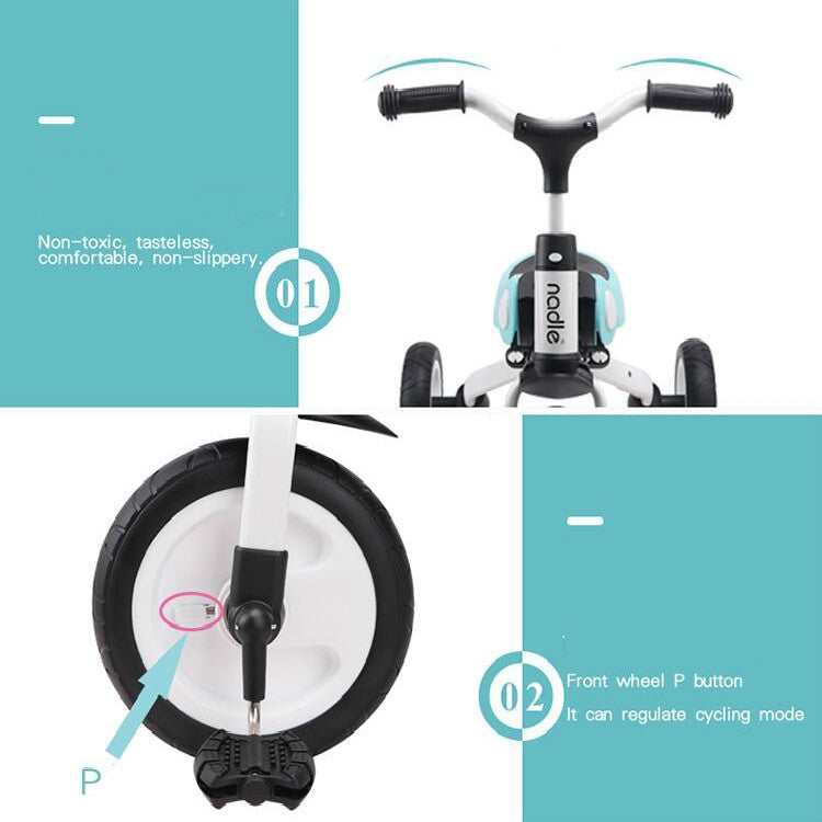 Ride On Toys Triciclo per bambini Bicicletta pieghevole per bambini Scooter per bambini, Baby Tricycle