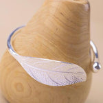 Braccialetti aperti con polsini a foglia Braccialetti da donna Bracciale di lusso con gioielli in argento vintage