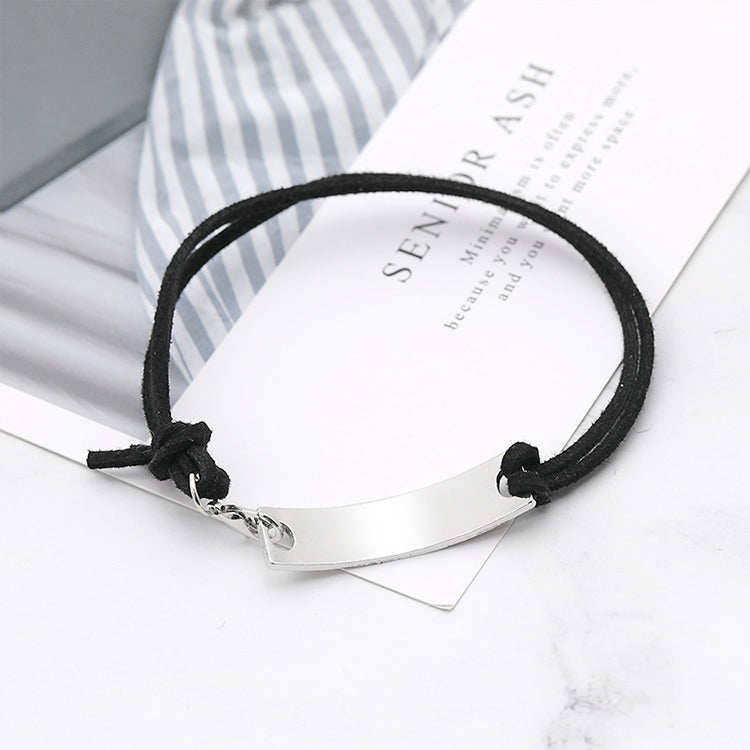 Braccialetti Never Give Up Bracciale semplice per persistenza con lettere in velluto e pelle