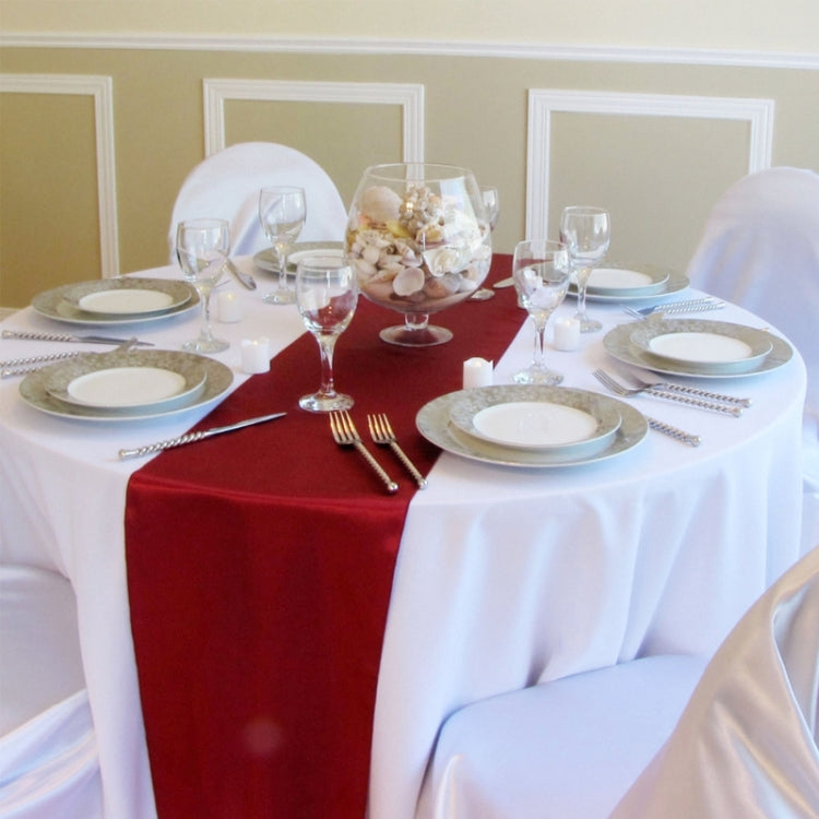Tovaglia in raso da 10 pezzi, decorazione da tavolo per decorazioni natalizie per matrimoni, feste in casa, 30X275CM