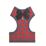 Guinzaglio regolabile con cordino per giubbotto scozzese con fiocco per animali domestici per cani e gatti, Red, Blue, Gray, Pink, Yellow