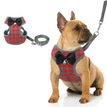 Guinzaglio regolabile con cordino per giubbotto scozzese con fiocco per animali domestici per cani e gatti, Red, Blue, Gray, Pink, Yellow