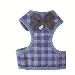 Guinzaglio regolabile con cordino per giubbotto scozzese con fiocco per animali domestici per cani e gatti, Red, Blue, Gray, Pink, Yellow