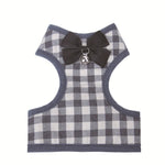 Guinzaglio regolabile con cordino per giubbotto scozzese con fiocco per animali domestici per cani e gatti, Red, Blue, Gray, Pink, Yellow