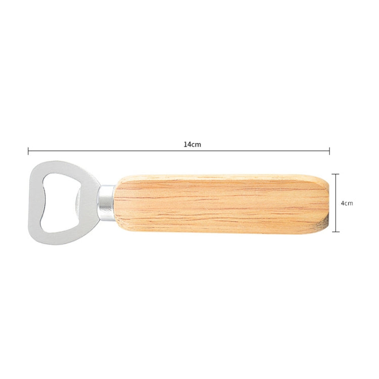 Apribottiglie per birra in acciaio inossidabile da 2 pezzi con manico in legno di gomma Driver per bottiglia di soda regalo creativo, Beer Bottle Opener with Handle