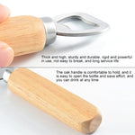 Apribottiglie per birra in acciaio inossidabile da 2 pezzi con manico in legno di gomma Driver per bottiglia di soda regalo creativo, Beer Bottle Opener with Handle