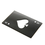 Apribottiglie per birra in acciaio inossidabile da 2 pezzi, carte da gioco per poker, picche, apribottiglie per soda
