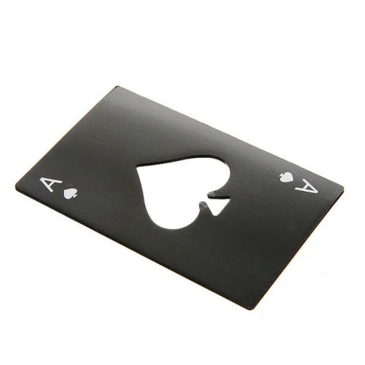 Apribottiglie per birra in acciaio inossidabile da 2 pezzi, carte da gioco per poker, picche, apribottiglie per soda
