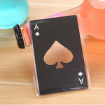 Apribottiglie per birra in acciaio inossidabile da 2 pezzi, carte da gioco per poker, picche, apribottiglie per soda