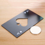Apribottiglie per birra in acciaio inossidabile da 2 pezzi, carte da gioco per poker, picche, apribottiglie per soda