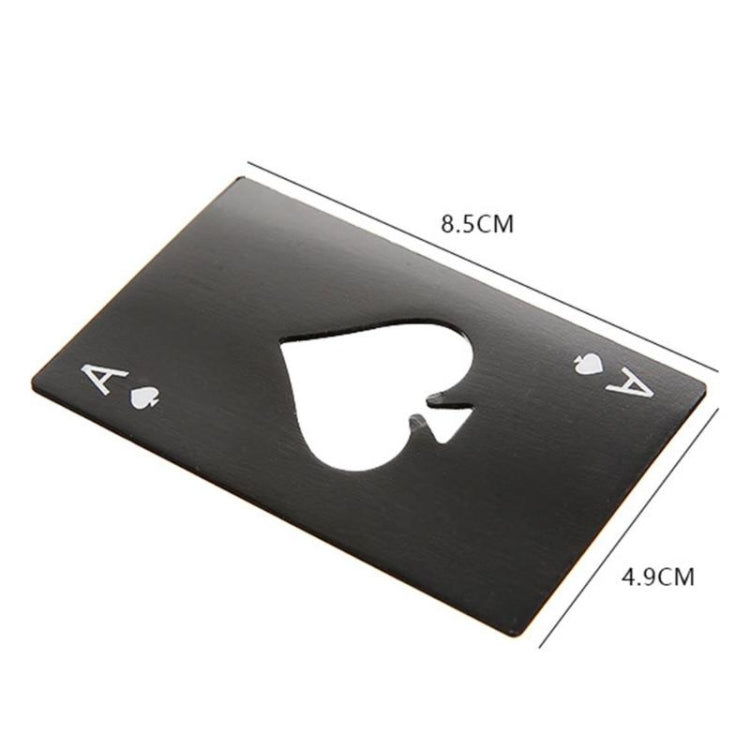 Apribottiglie per birra in acciaio inossidabile da 2 pezzi, carte da gioco per poker, picche, apribottiglie per soda