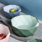 Cestino di scarico cavo a doppio strato in plastica per uso domestico, multifunzione, per lavare verdure e piatti di frutta, Small, Large