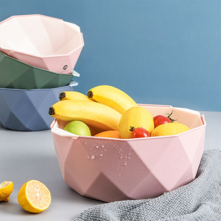 Cestino di scarico cavo a doppio strato in plastica per uso domestico, multifunzione, per lavare verdure e piatti di frutta, Small, Large