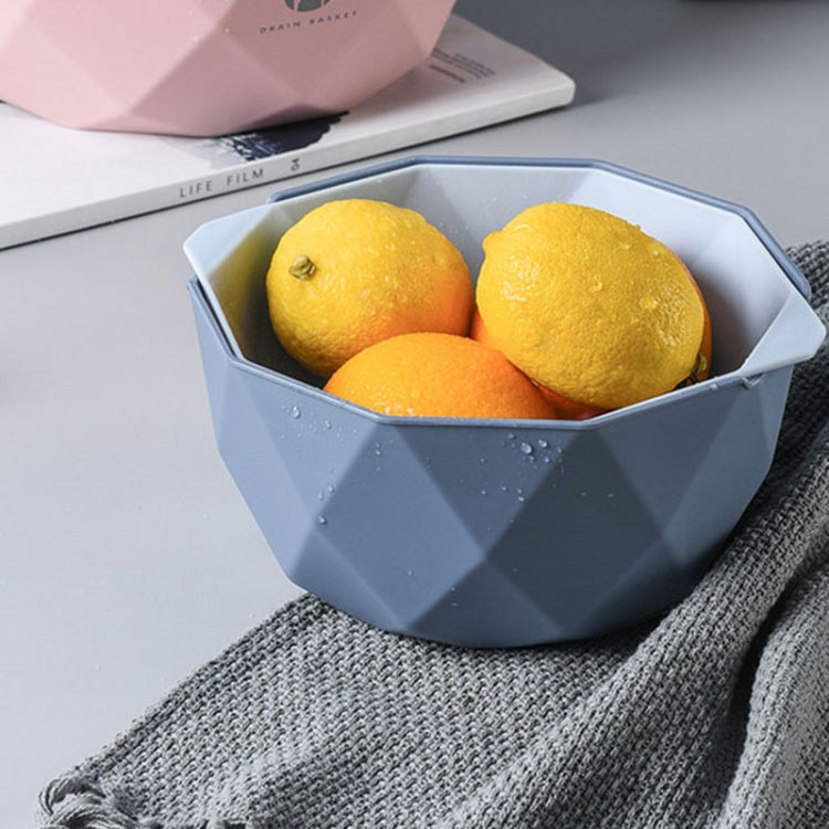 Cestino di scarico cavo a doppio strato in plastica per uso domestico, multifunzione, per lavare verdure e piatti di frutta, Small, Large