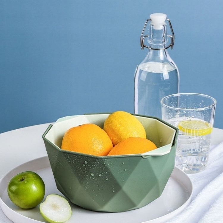 Cestino di scarico cavo a doppio strato in plastica per uso domestico, multifunzione, per lavare verdure e piatti di frutta, Small, Large