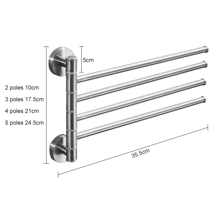 Portasciugamani girevole in acciaio inossidabile Portasciugamani da bagno Cucina Portasciugamani lucidato a parete, Brushed Two Poles, Brushed Three Poles, Brushed Four Poles, Brushed Five Poles, Black Brushed Four Poles, Black Brushed Five Poles