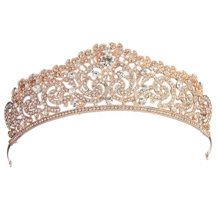 Diadema corona da sposa oro con strass in cristallo