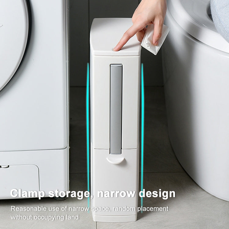 Set di pattumiere quadrato con coperchio aperto a pressione integrato, scopino per WC da bagno, con spazzola