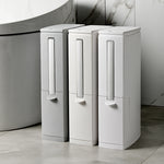 Set di pattumiere quadrato con coperchio aperto a pressione integrato, scopino per WC da bagno, con spazzola