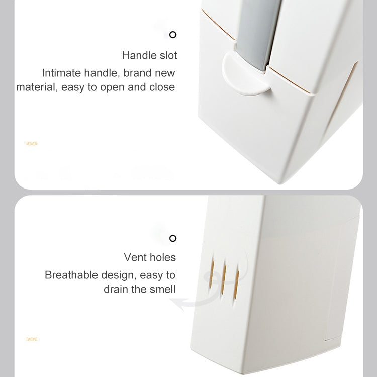 Set di pattumiere quadrato con coperchio aperto a pressione integrato, scopino per WC da bagno, con spazzola