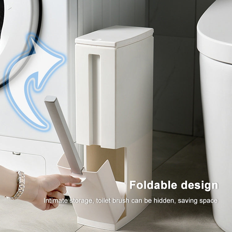 Set di pattumiere quadrato con coperchio aperto a pressione integrato, scopino per WC da bagno, con spazzola