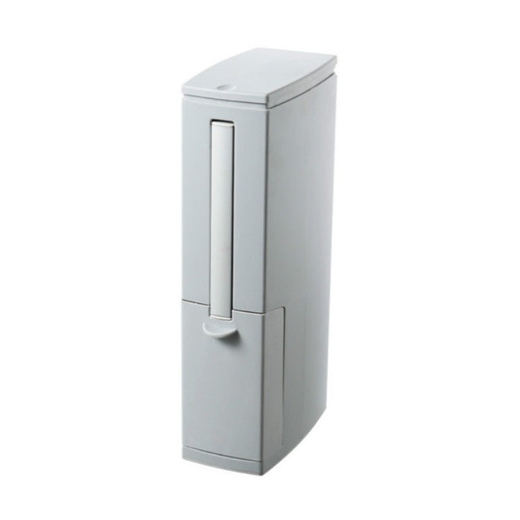 Set di pattumiere quadrato con coperchio aperto a pressione integrato, scopino per WC da bagno, con spazzola