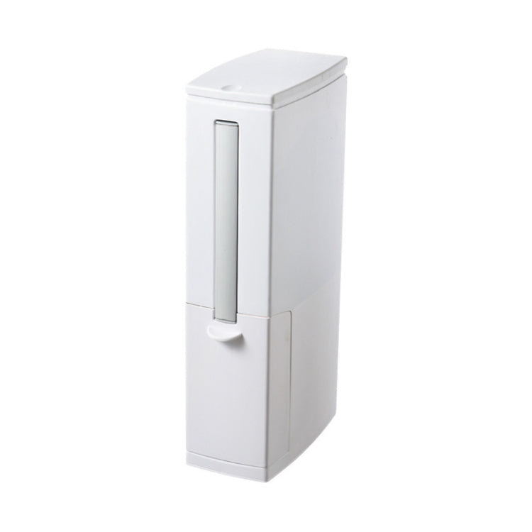 Set di pattumiere quadrato con coperchio aperto a pressione integrato, scopino per WC da bagno, con spazzola