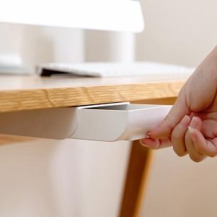 2 pezzi di scatola di immagazzinaggio del cassetto inferiore della casa, scatola di cancelleria per studenti, scatola di immagazzinaggio dei detriti di pasta nascosta da scrivania