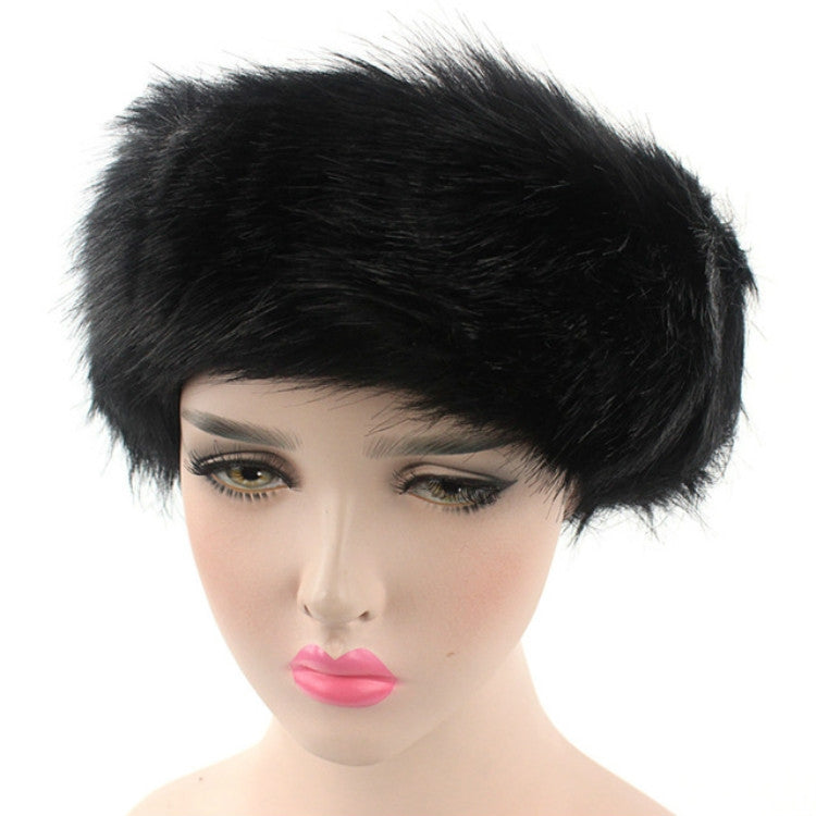Cappello bomber unisex invernale con fascia in pelliccia di volpe imitazione, L（58-60cm）