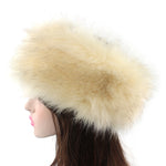Cappello bomber unisex invernale con fascia in pelliccia di volpe imitazione, L（58-60cm）