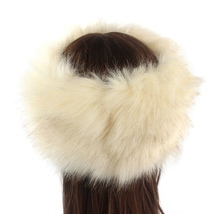 Cappello bomber unisex invernale con fascia in pelliccia di volpe imitazione, L（58-60cm）