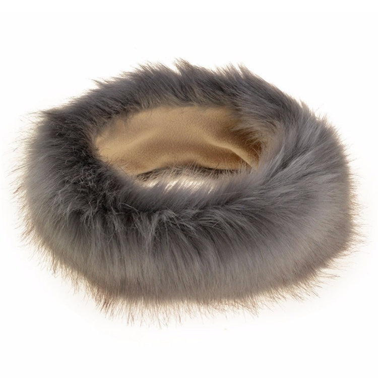 Cappello bomber unisex invernale con fascia in pelliccia di volpe imitazione, L（58-60cm）