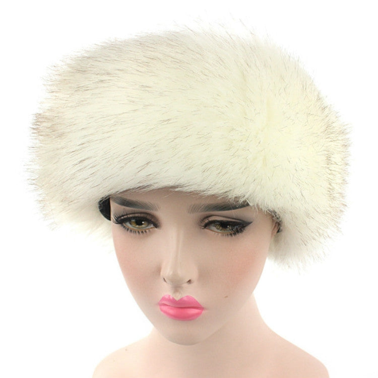 Cappello bomber unisex invernale con fascia in pelliccia di volpe imitazione, L（58-60cm）