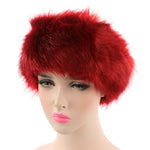 Cappello bomber unisex invernale con fascia in pelliccia di volpe imitazione, L（58-60cm）
