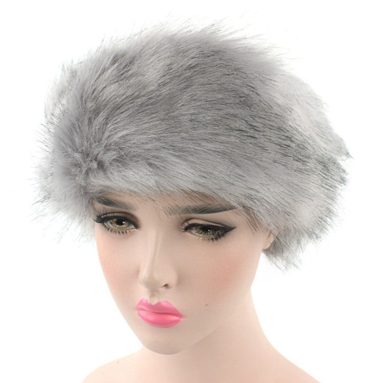 Cappello bomber unisex invernale con fascia in pelliccia di volpe imitazione, L（58-60cm）