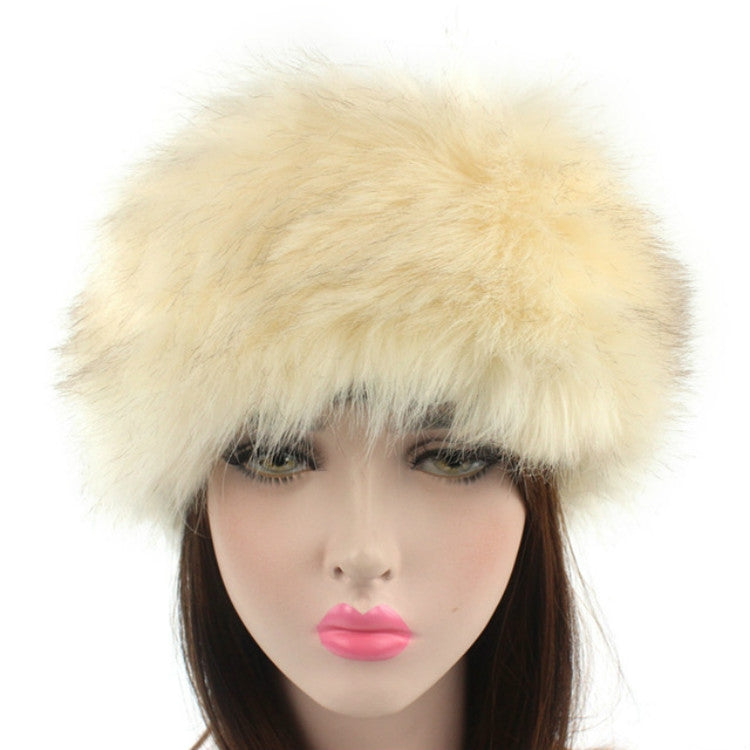 Cappello bomber unisex invernale con fascia in pelliccia di volpe imitazione, L（58-60cm）