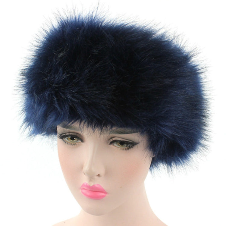 Cappello bomber unisex invernale con fascia in pelliccia di volpe imitazione, L（58-60cm）