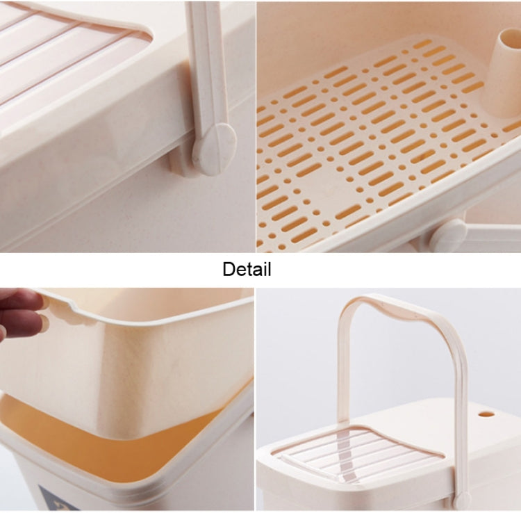 Secchio per residui di tè in plastica per ufficio Secchio per rifiuti di tè Pattumiera portatile con coperchio a pressione, 7L, 10L