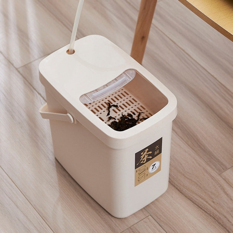 Secchio per residui di tè in plastica per ufficio Secchio per rifiuti di tè Pattumiera portatile con coperchio a pressione, 7L, 10L