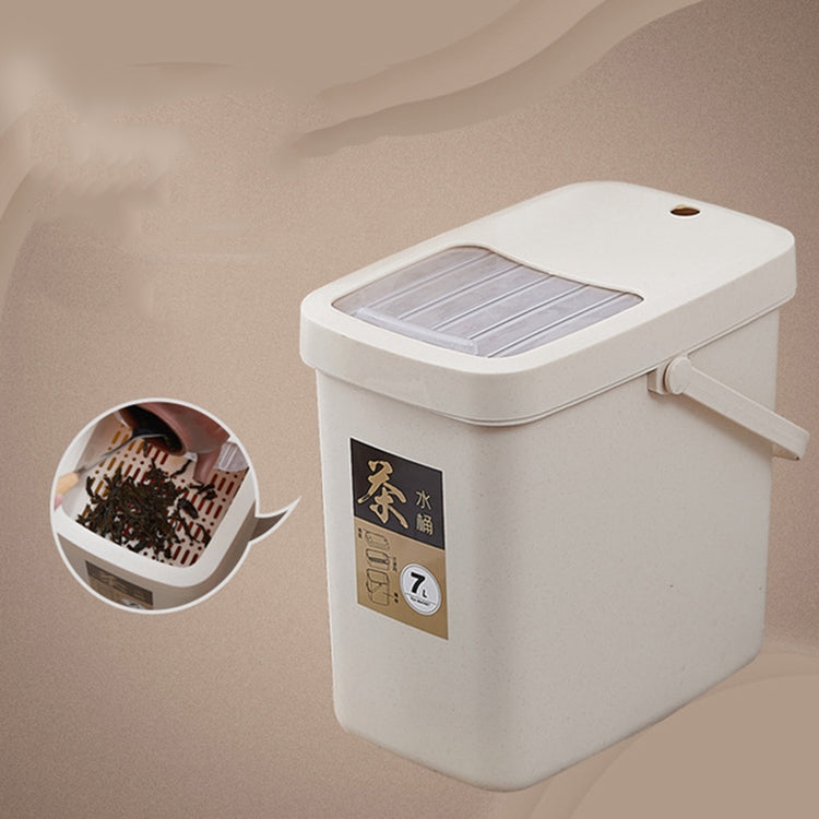 Secchio per residui di tè in plastica per ufficio Secchio per rifiuti di tè Pattumiera portatile con coperchio a pressione, 7L, 10L