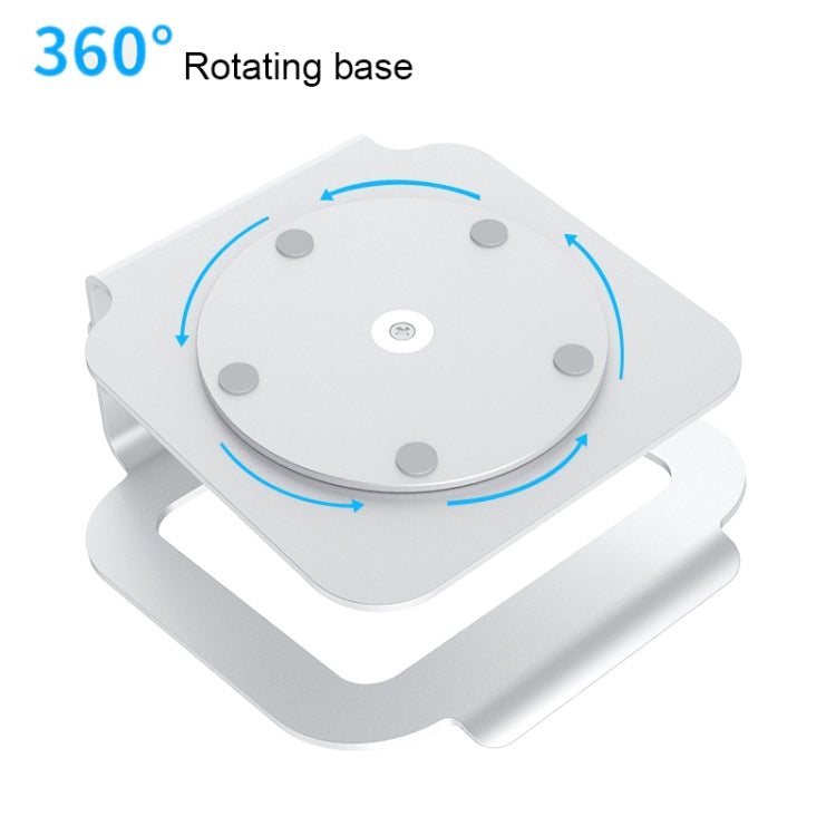 Supporto di raffreddamento per laptop in lega di alluminio regolabile in altezza Supporto per notebook ergonomico da 10-17 pollici con rotazione a 360° per MacBook Air Pro, 360 Rotation