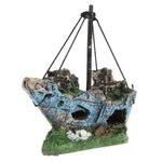 Pirate Ship Rotten Boat Small Net Boat Aquarium Landscaping Fish Tank Cilindro di vetro Scena, Pirate Ship