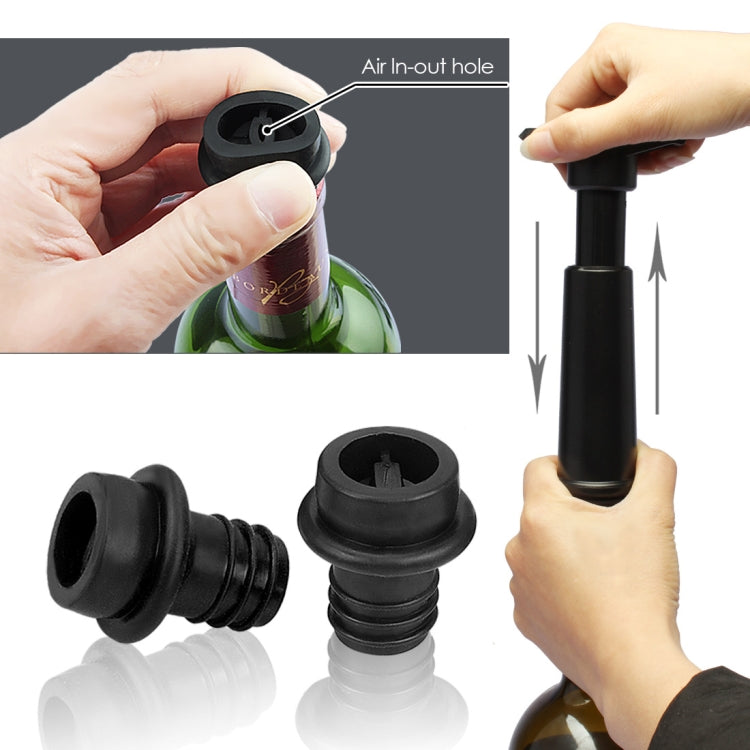 Set di tappi per vino in silicone per deodorante per pompa per vino rosso, Black Pump 2 Stoppers (OPP Bag), Black Pump 2 Stoppers (Box), 2 Stoppers Three Holes (OPP Bag), Black Pump Three-piece Box
