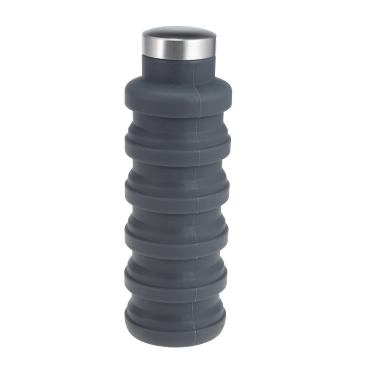 Bottiglia d'acqua portatile in silicone Bottiglia di caffè pieghevole a scomparsa Viaggio all'aperto Bere Bollitore per bevande sportive, capacità: 500 ml, Gray, Orange, Blue, Purple