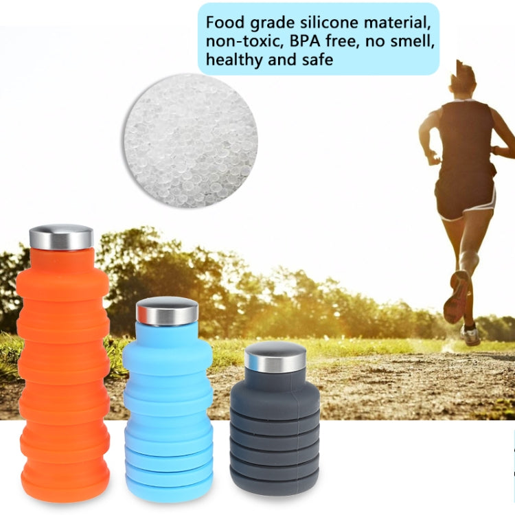 Bottiglia d'acqua portatile in silicone Bottiglia di caffè pieghevole a scomparsa Viaggio all'aperto Bere Bollitore per bevande sportive, capacità: 500 ml, Gray, Orange, Blue, Purple